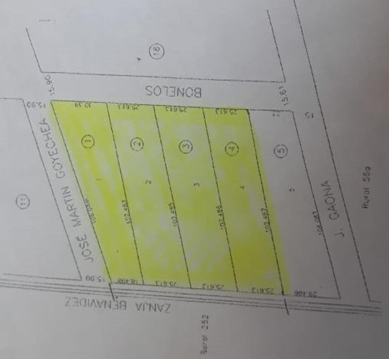 Venta de cuatro lotes en Benavidez