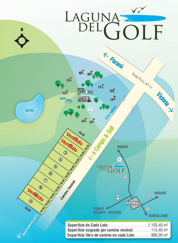 Laguna del Golf, lotes en barrio abierto con los servicios de barrio cerrado. Espectaculares terrenos de 990 m2 ubicados en el polo golfistico de Victoria Entre Ríos. — foto 4
