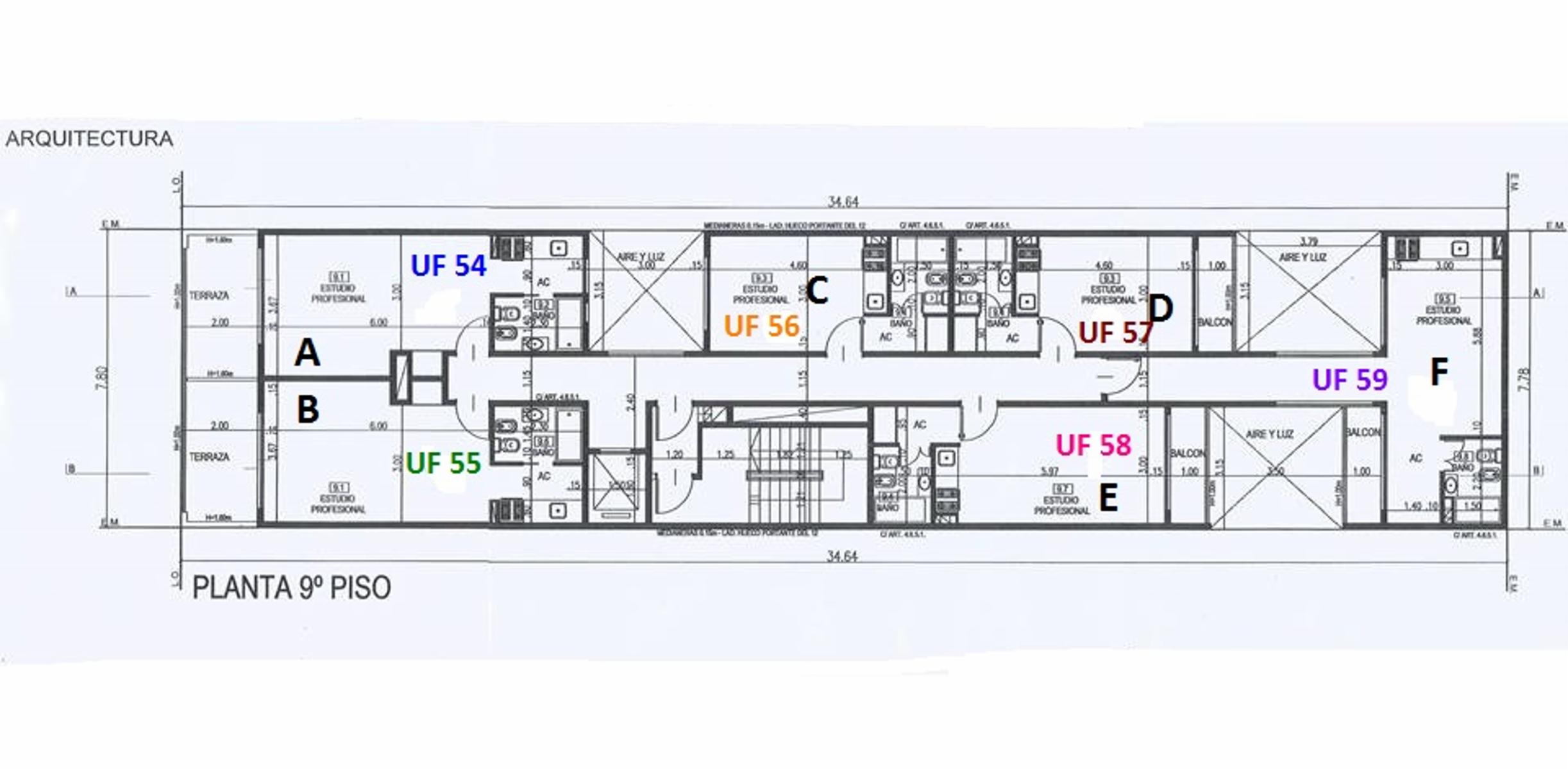 Departamentos de un ambiente en obra