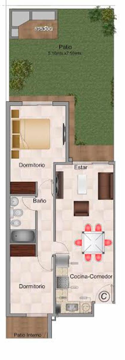 VENTA DEPARTAMENTO 2 DORMITORIOS CON PATIO — foto 10