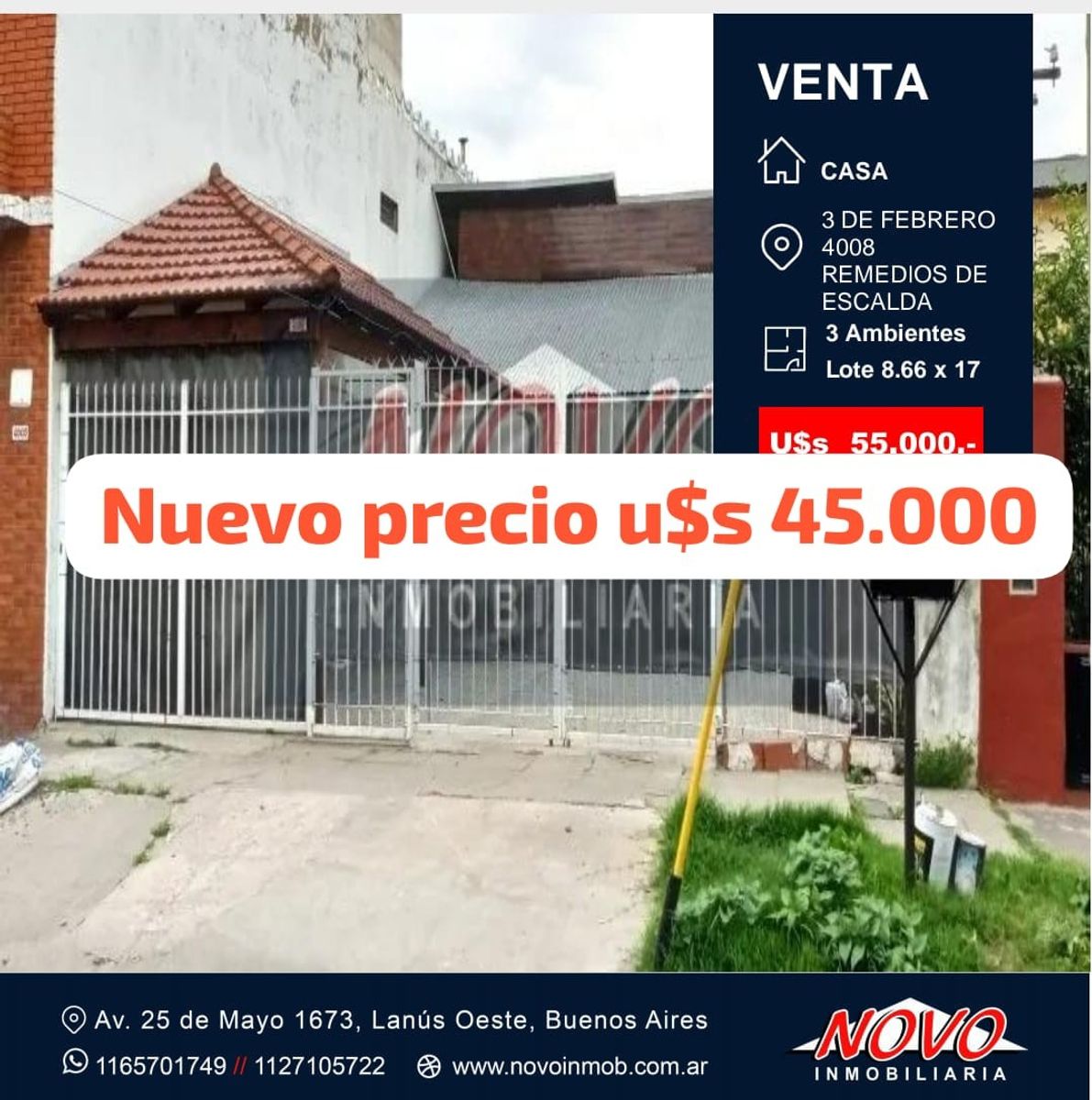 CASA (tipo pre fabricada) VALOR LOTE OPORTUNIDAD LOTE 8.66 X 18 — foto 11