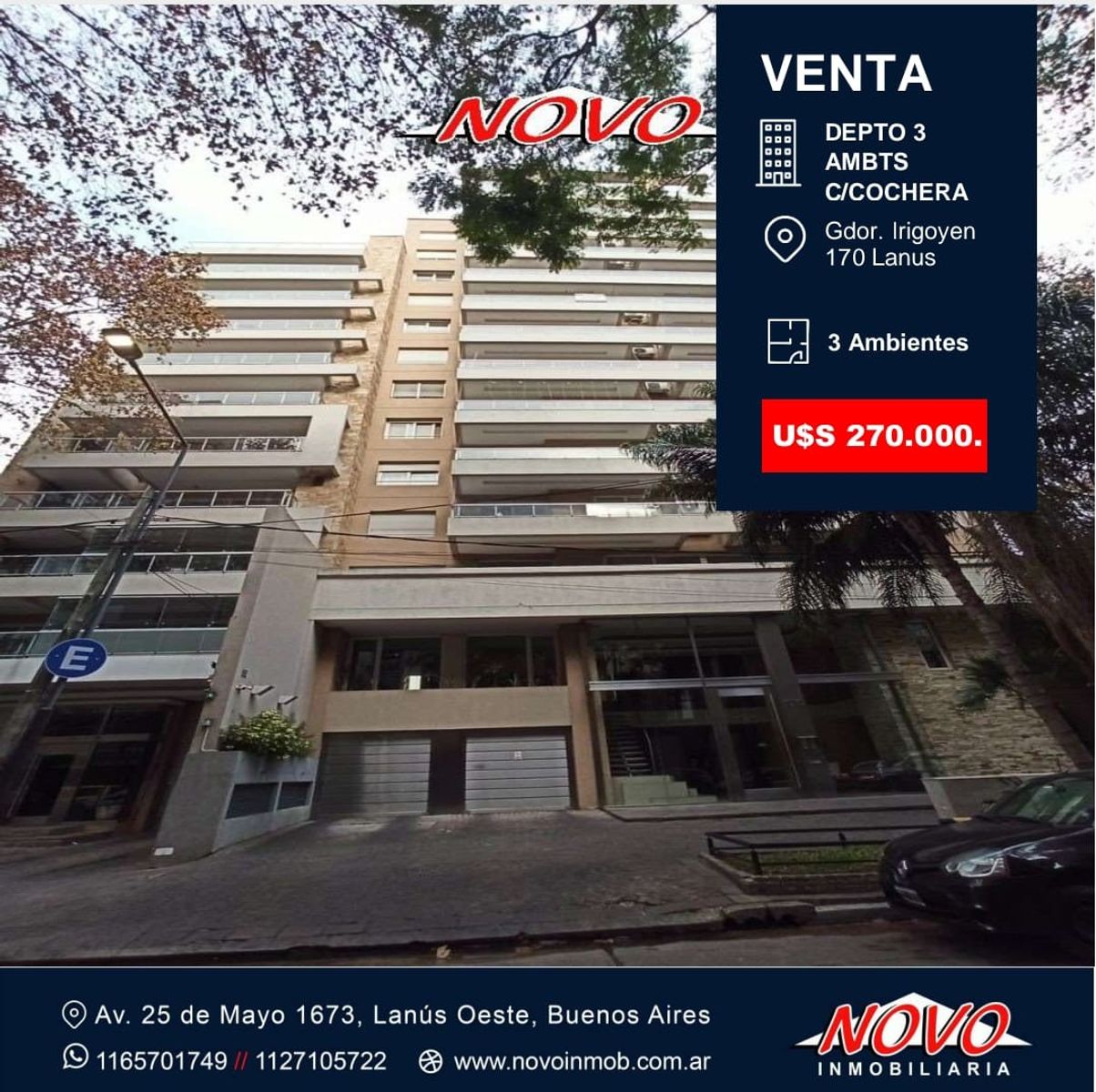 SEMIPISO 3 AMB. C/COCH. en VENTA. LANUSITA. LANUS O. EDIFICIOconPISCINA,SUM,PARRILLAS, SAUNA, GYM. APTO CREDITO.