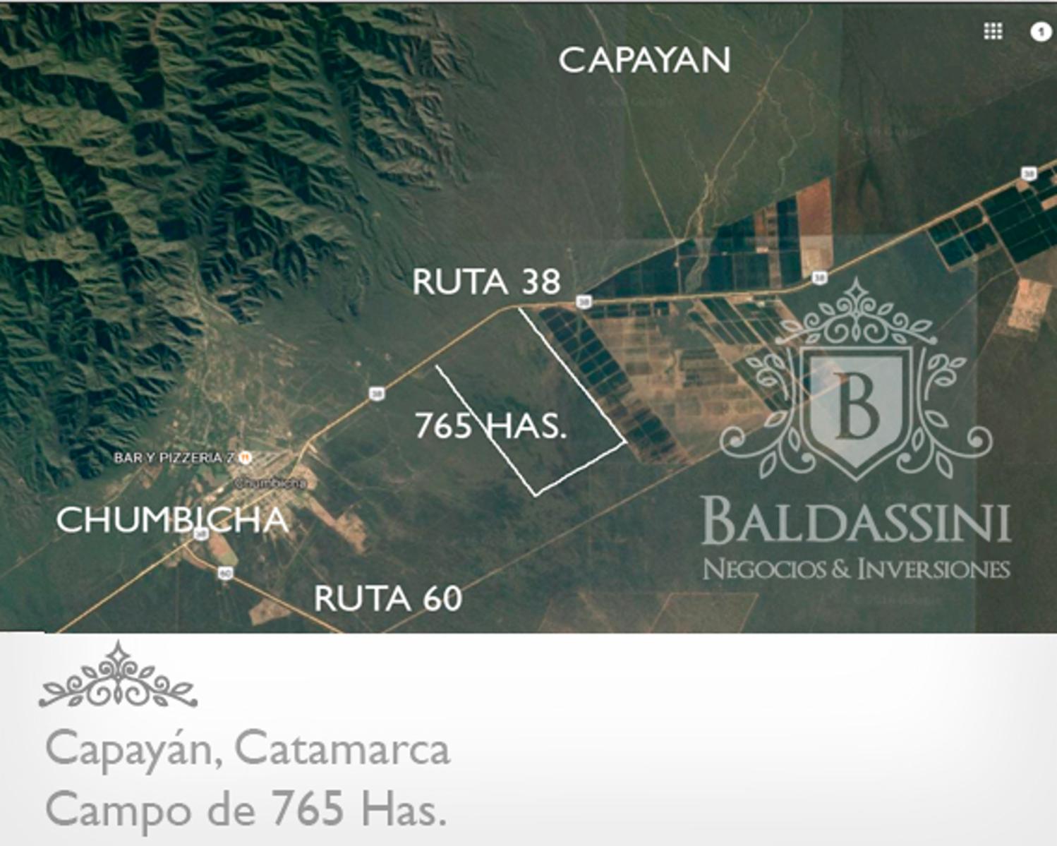 CAMPO ALAMBRADO DE 765 HAS EN CAPAYÁN - CATAMARCA - IDEAL PROYECTO ENERGÍA SOLAR O EÓLICA - ZONA DE VIÑEDOS Y OLIVARES - ESCRITURA - POSIBILIDAD DE ALQUILER. CABLES DE TENSIÓN SOBRE LA RUTA. - 1