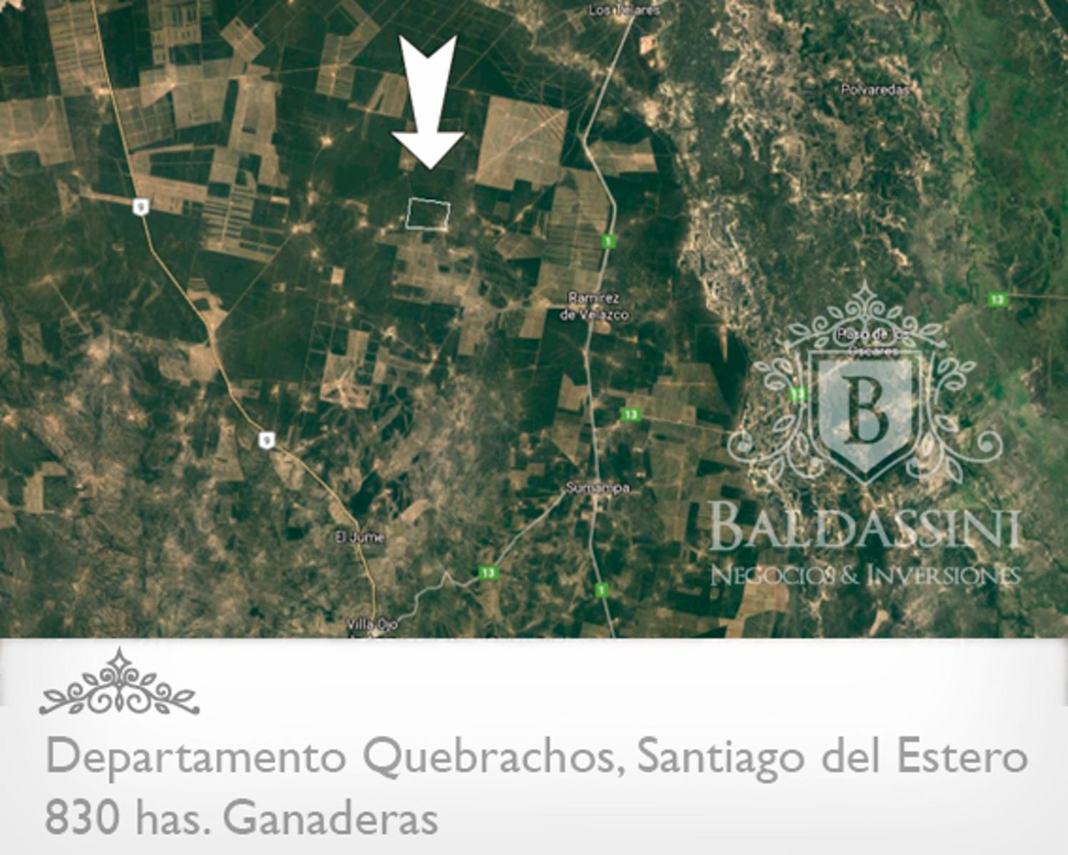 830 HAS. EN DEPARTAMENTO QUEBRACHOS - SANTIAGO DEL ESTERO - CAMPO UBICADO EN GRAN ZONA. DESOCUPADO - 2