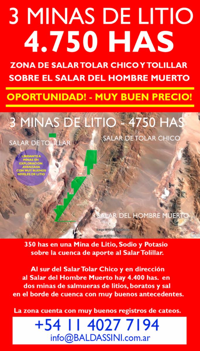 MINA DE LITIO AL NORTE DEL SALAR DEL HOMBRE MUERTO SOBRE LA CUENCA DEL HOBRE MUERTO Y EL SALAR DEL TOLAR CHICO - 3