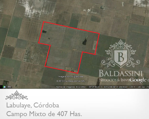CAMPO DE 407 HECTÁREAS EN LAOBULAYE - CÓRDOBA - CAMPO MIXTO CON INSTALACIONES GANADERAS - 1