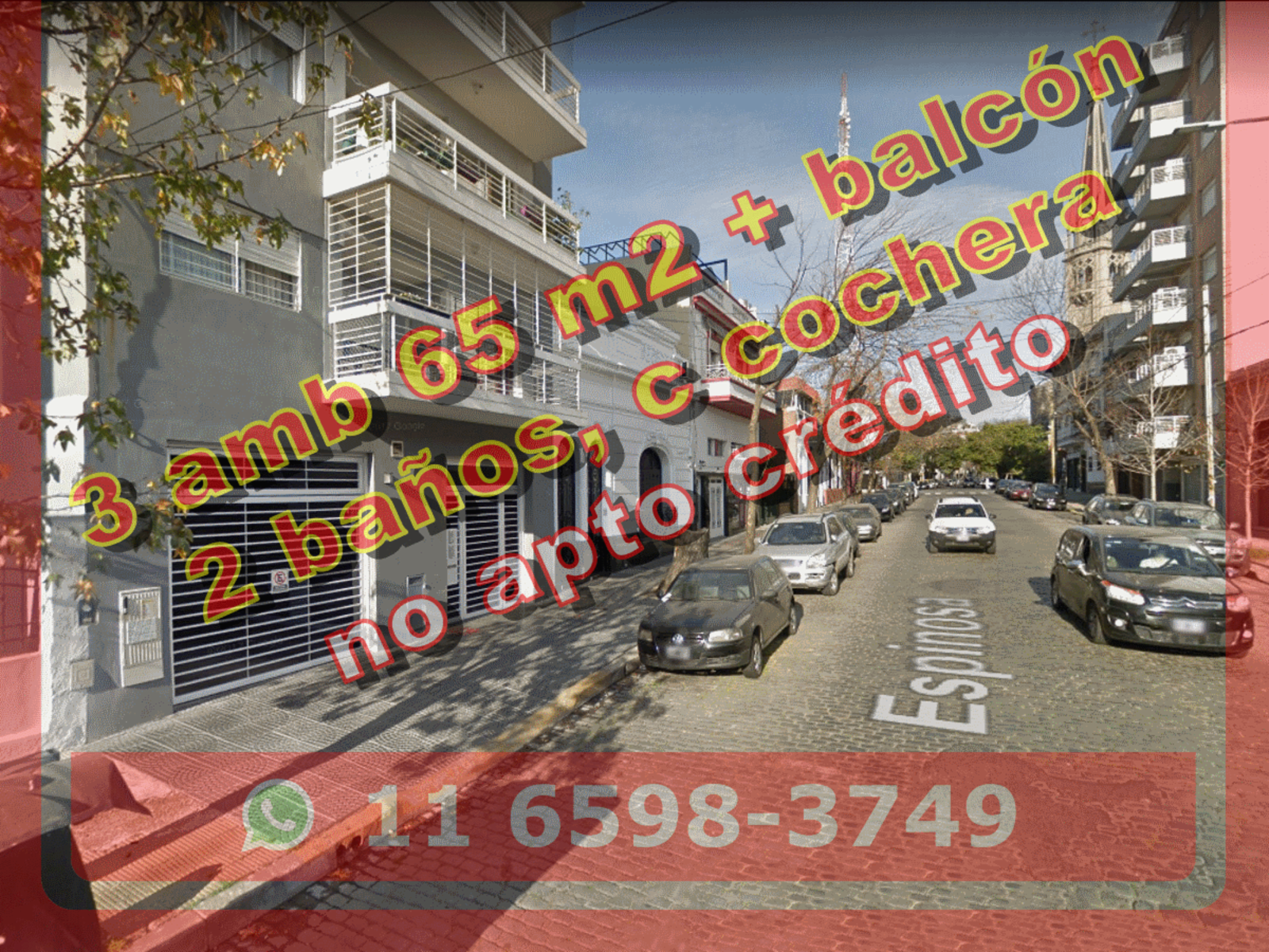 Departamento en Venta en Caballito 3 ambientes 65 m2 + balcón y cochera, al frente - Espinosa 1100 - 1
