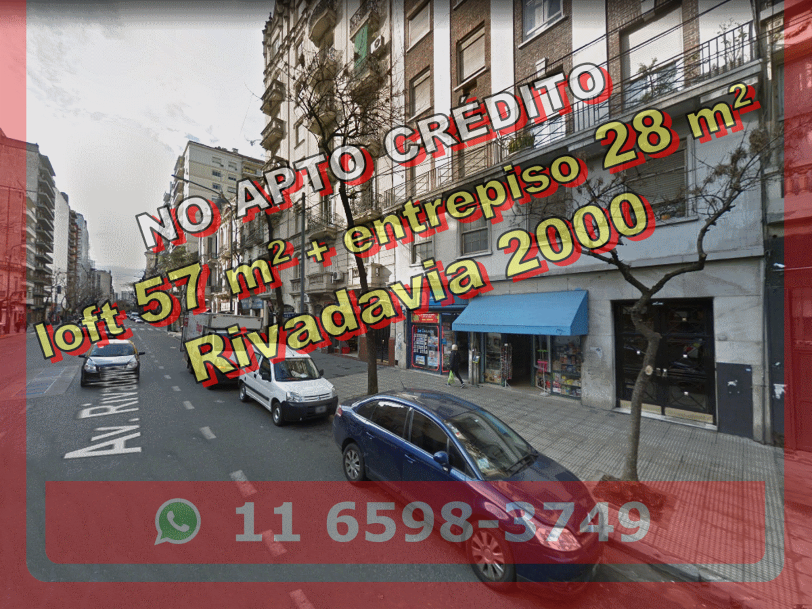 Departamento en Venta en Balvanera loft 57 m2 + entrepiso 28 m2 - Rivadavia 2000