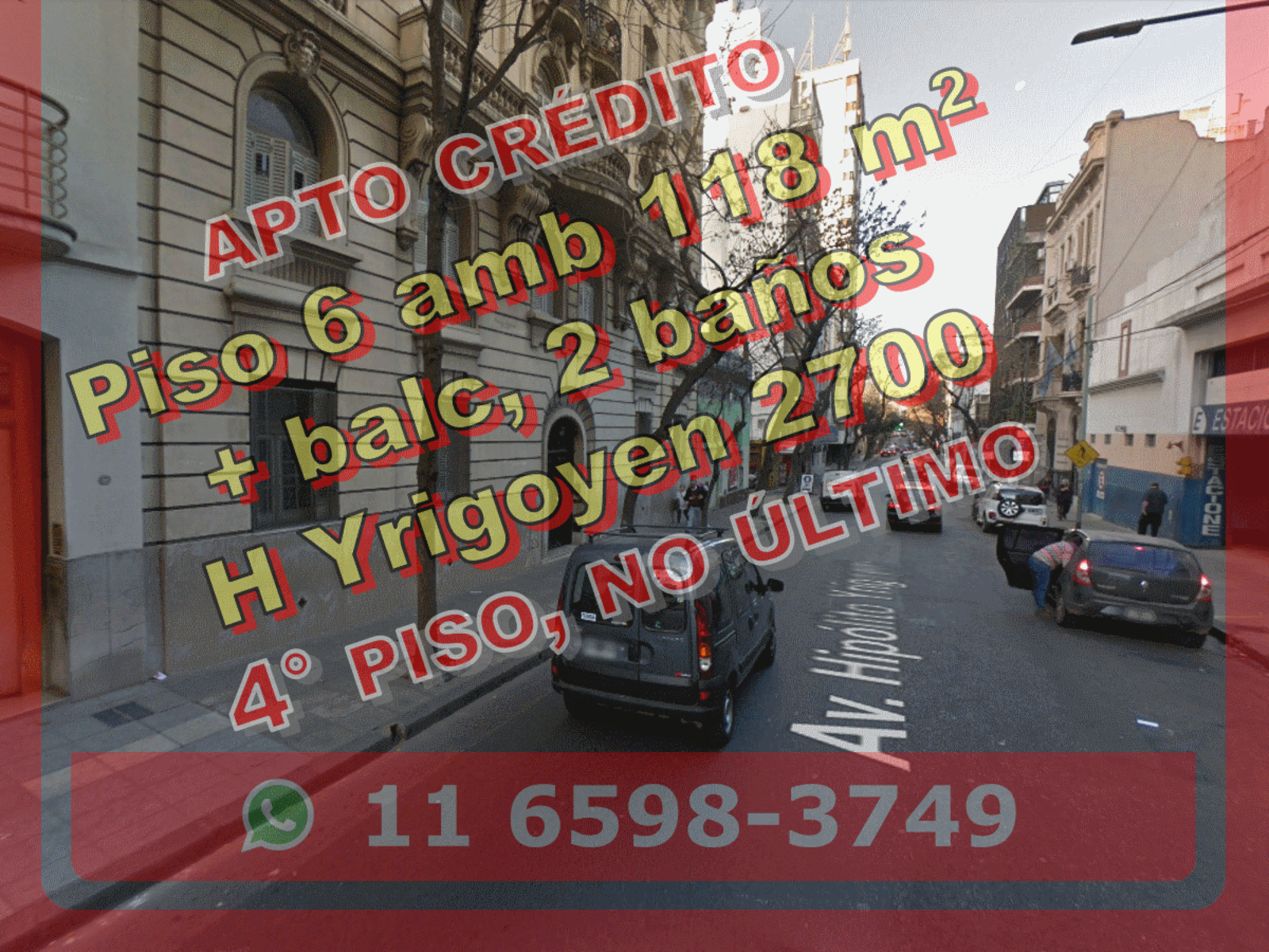 Departamento (piso) en Venta en Balvanera, impecable 6 ambientes 118 m2 + balcón, 2 baños - Hipólito Yrigoyen 2700
