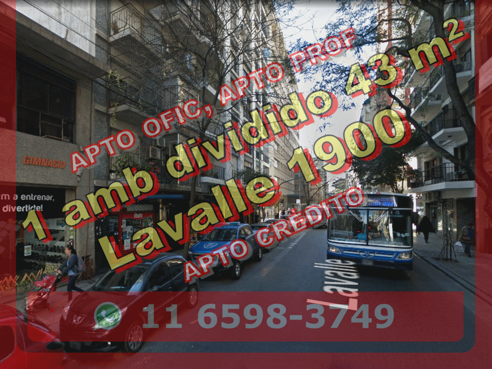 Departamento en Venta en Balvanera 1 ambiente dividido, baño completo, 43 m2 – Lavalle 1900