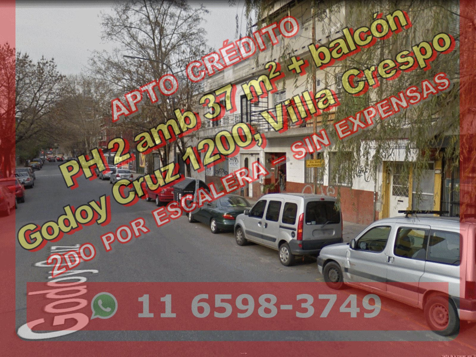 NUEVO PRECIO - PH en Venta en Villa Crespo 2 ambientes 37 m2 + balcón al frente, 2do piso por escalera – Godoy Cruz 1200