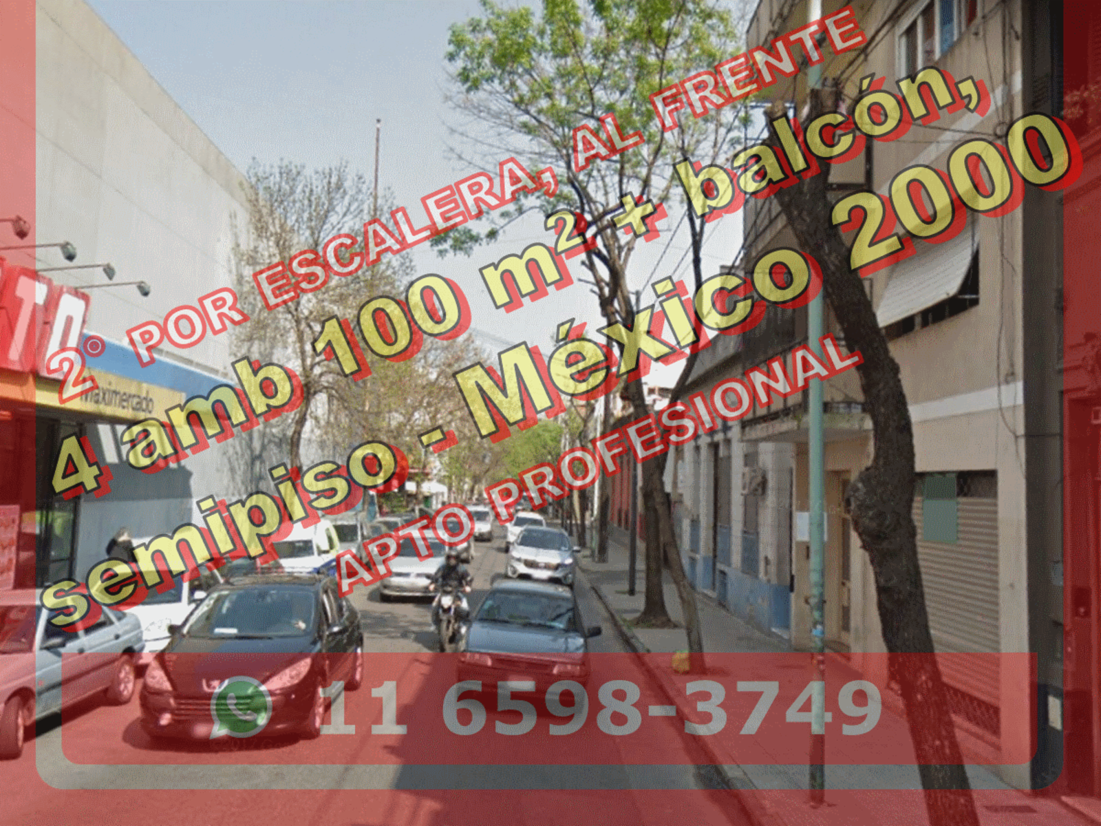 Departamento en Venta en Balvanera 4 ambientes 100 m2 + balcón, 2do por escalera – Mexico 2200