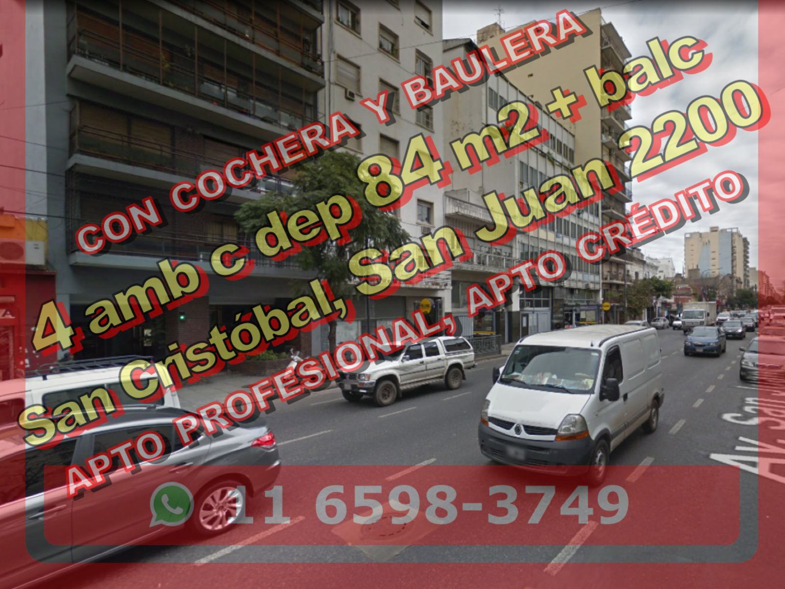 Departamento en Venta en San Cristóbal 4 ambientes c dependencia 84 m2 + balcón baulera y cochera – Av San Juan 2200