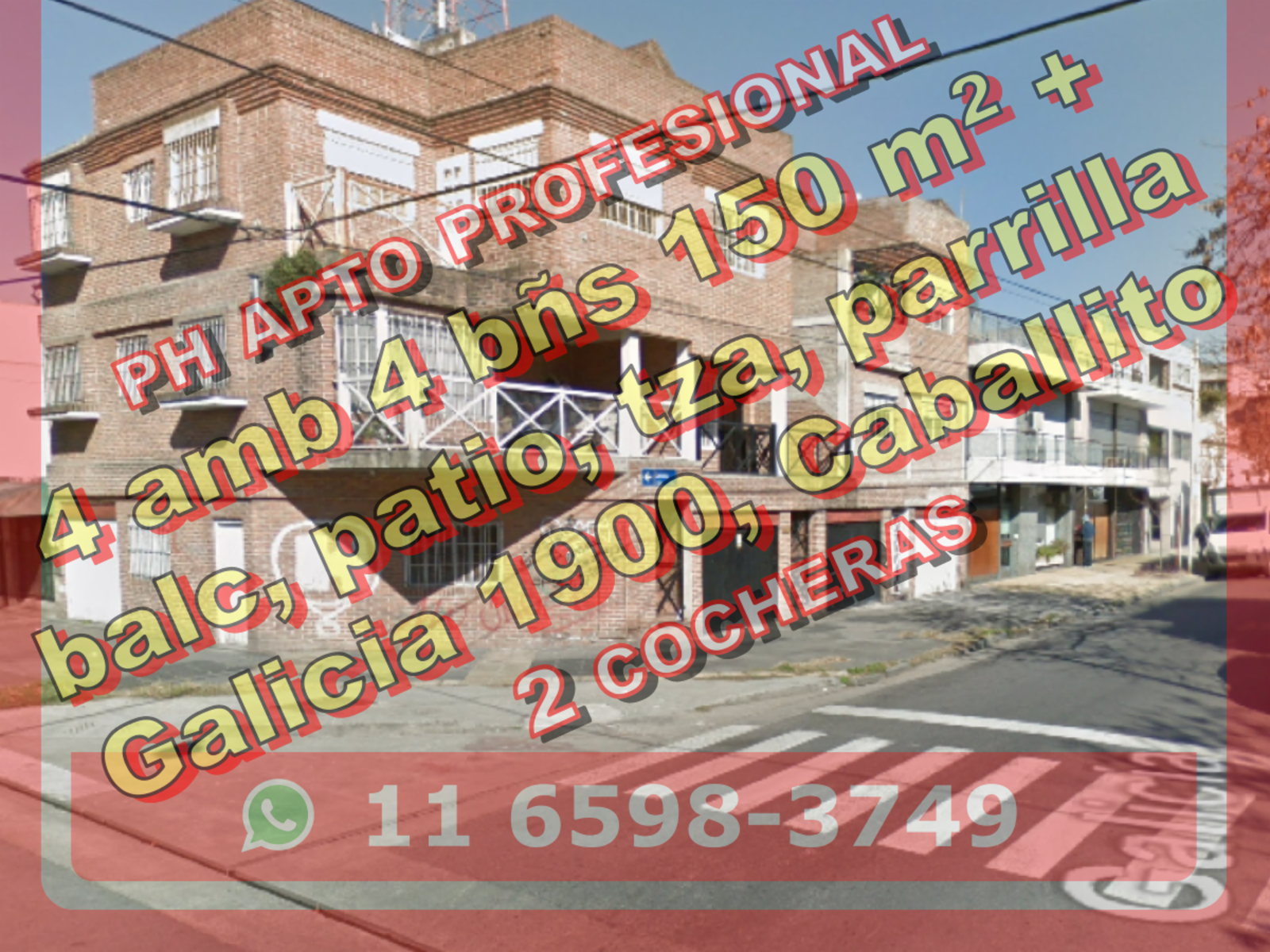 Departamento Triplex en Venta en Caballito, 4 ambientes 4 baños 150 m2 + balcón, patio, terraza, parrilla, 2 cocheras – Galicia 1900 - 1