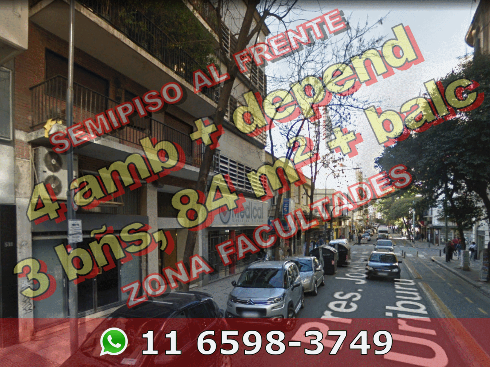 NUEVO PRECIO - Departamento (semipiso) en Venta en Balvanera (Facultades) 4 ambientes más dependencia 84 m2 + balcón, al frente – Pte José E Uriburu 500