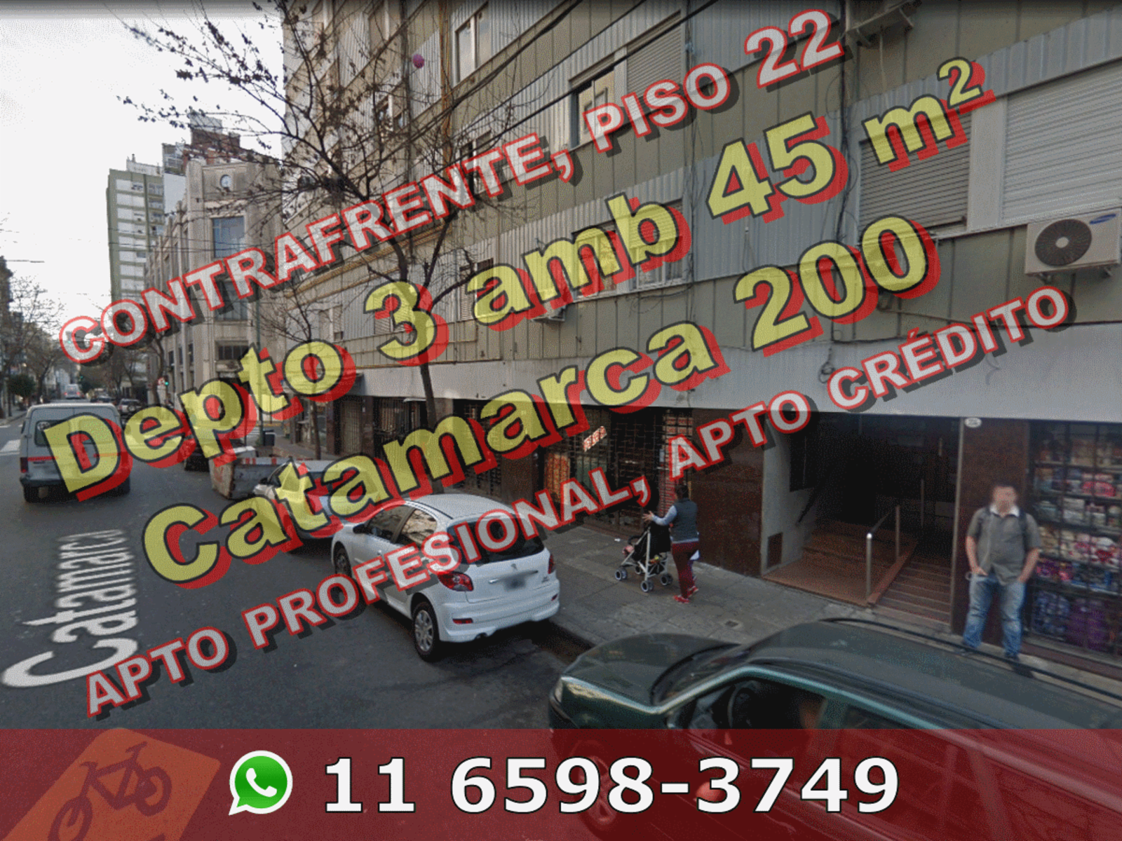 Departamento en Venta en Balvanera 3 ambientes 45 m2, contrafrente, piso 22° – Catamarca 200
