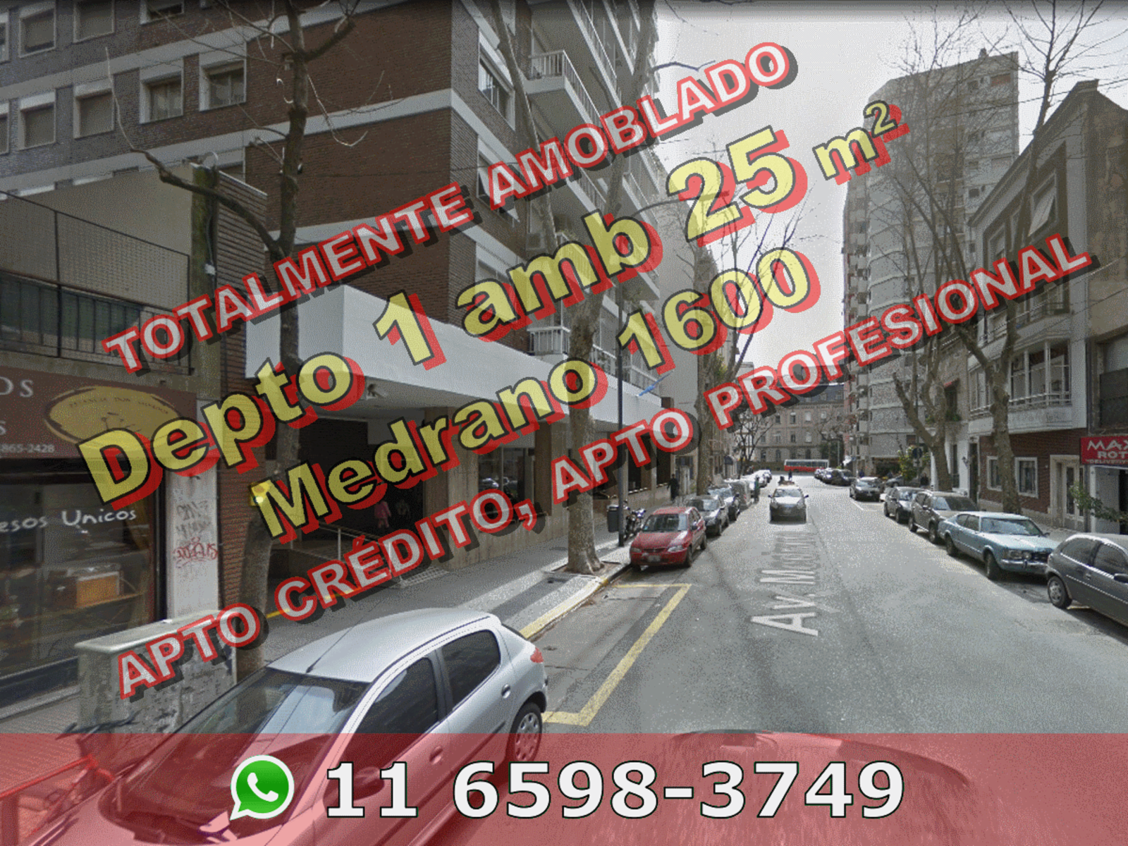 Departamento en Venta en Palermo 1 ambiente 25 m2 c balcón francés, amoblado – Av Medrano 1600