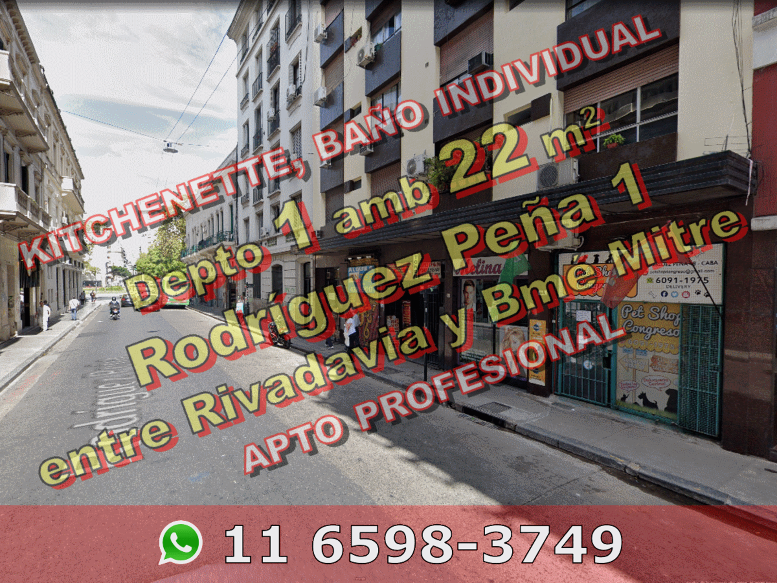 Monoambiente en Venta en Balvanera (CONGRESO) 22 m2 apto profesional - Rodríguez Peña 1