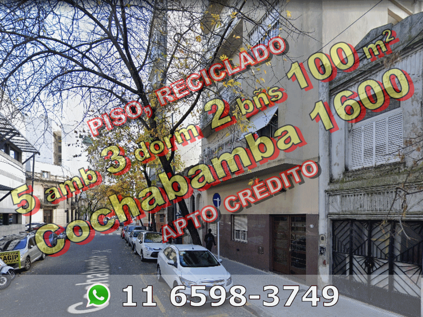 Departamento (piso) en Venta en San Cristóbal 5 ambientes 3 dormitorios 2 baños 100 m2, balcón al frente - Cochabamba 1600 - 1