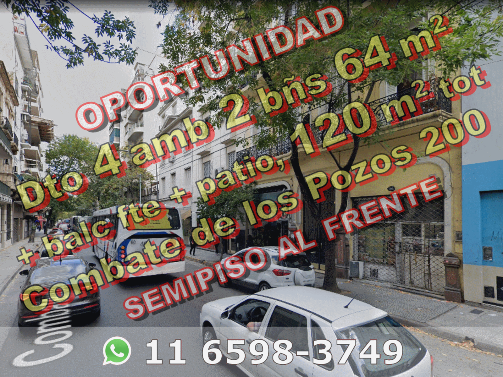 OPORTUNIDAD - NUEVO PRECIO - Departamento en Venta en Congreso 4 ambientes 2 baños 65 m2 + balcón al frente + patio - Combate de los Pozos 200
