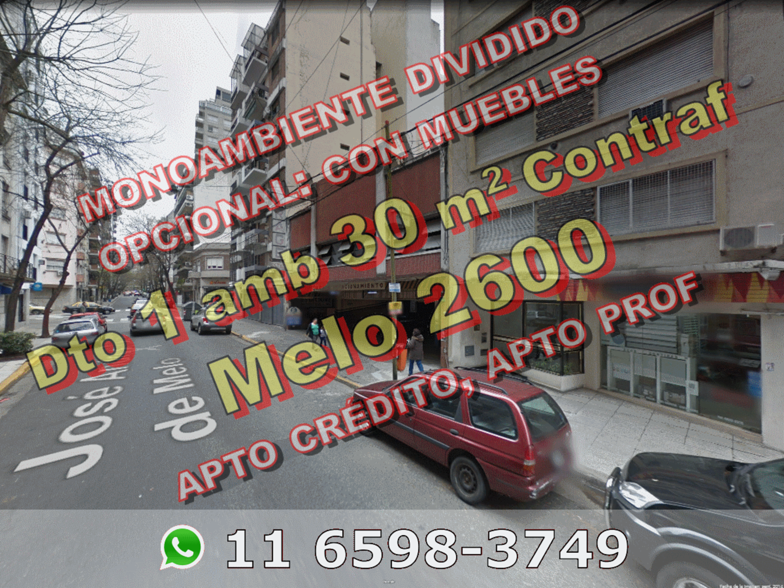 NUEVO PRECIO - Departamento en Venta en Recoleta 1 ambiente dividido 30 m2, bajas expensas - J A Pacheco de Melo 2600
