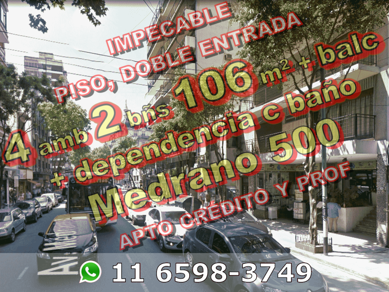 EXCELENTE - Piso en Venta en Almagro 4 ambientes + dependencia, 3 baños, 106 m2 + balcón, doble entrada - Medrano 500