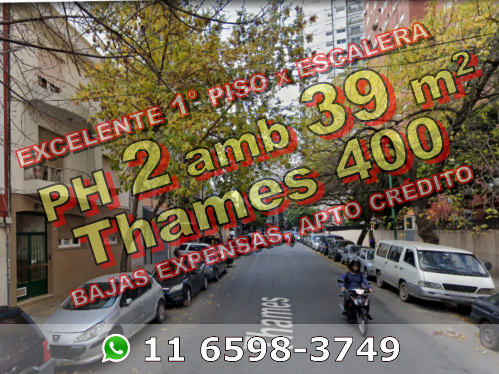 PH en Venta en Villa Crespo 2 ambientes 39 m2 1er piso por escalera, al contrafrente - Thames 400 - 1