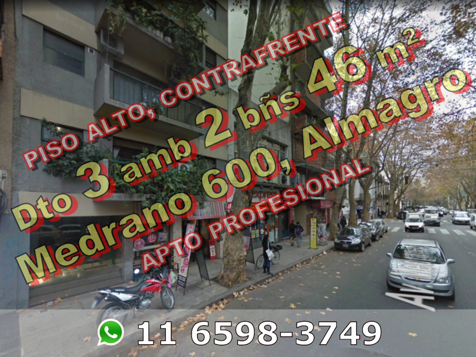 Departamento (semipiso) en Venta en Almagro 3 ambientes 2 baños 46 m2 piso alto al contrafrente, no último - Medrano 600