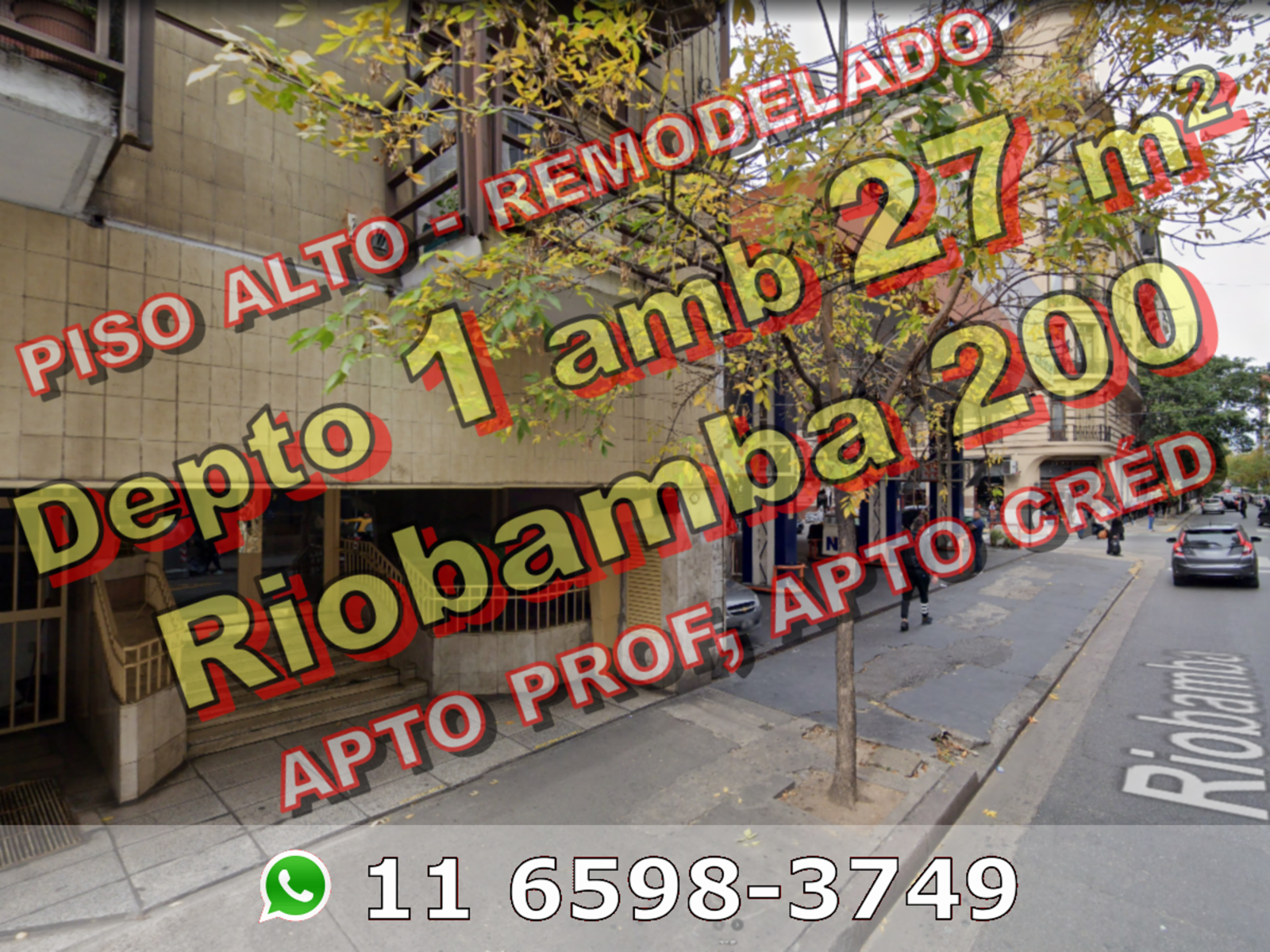 REMODELADO - Departamento en Venta en Congreso 1 ambiente 27 m2 interno, luminoso, piso alto - Riobamba 200