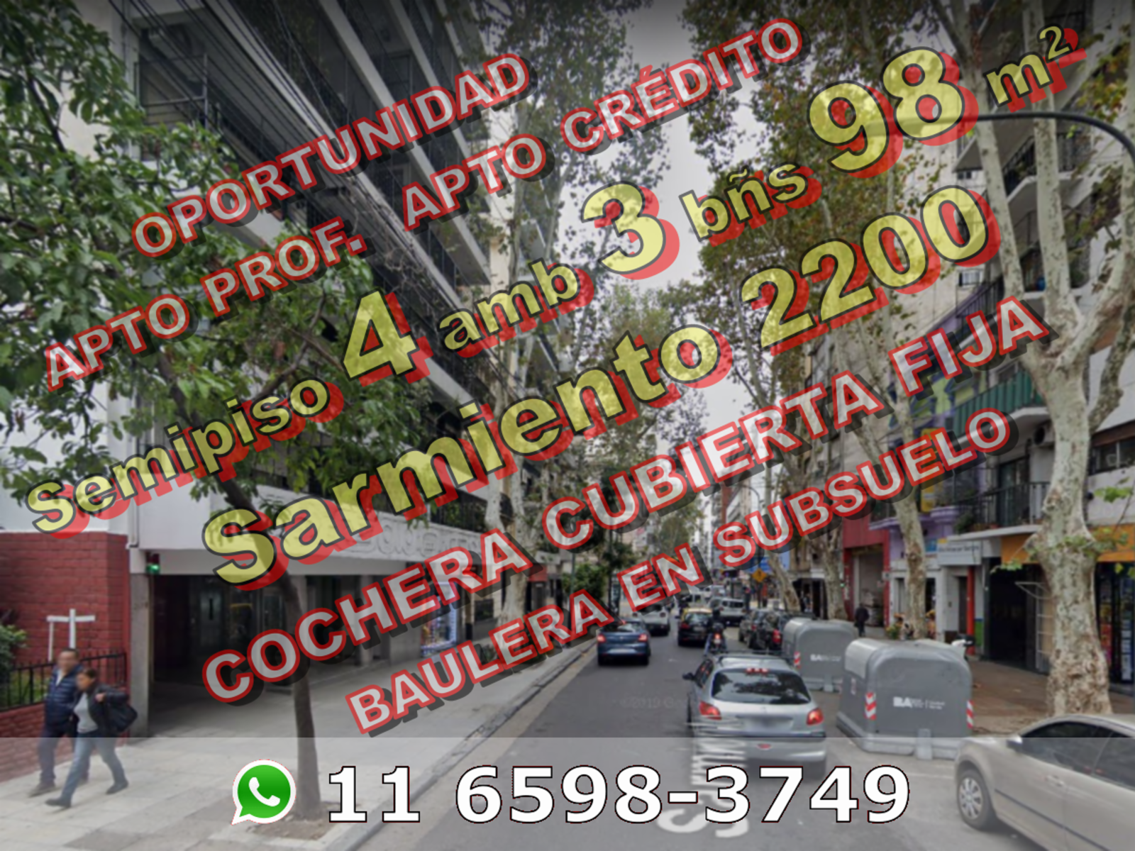 OPORTUNIDAD - Departamento en Venta en Balvanera 4 ambientes, 2 baños 98 m2 al contrafrente + cochera cubierta y baulera - Sarmiento 2100