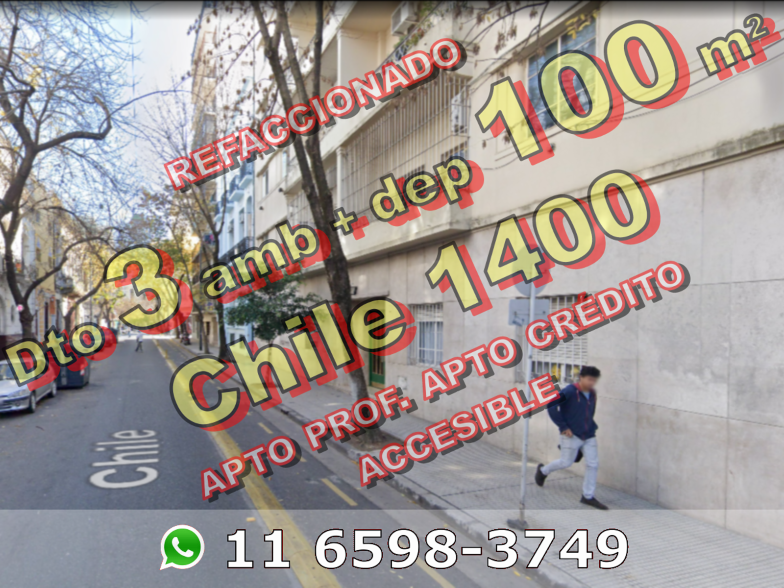 REFACCIONADO - Departamento en Venta en Monserrat 3 ambientes + dependencia 100 m2 - Chile 1400