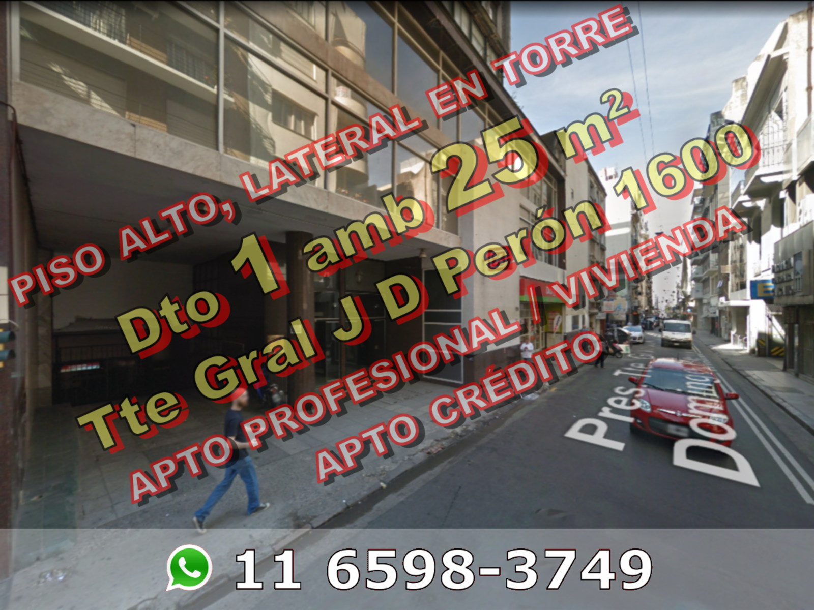 APTO PROFESIONAL / VIVIENDA - Departamento en Venta en Congreso (San Nicolás) 1 ambiente 25 m2 lateral en torre, piso alto no último - Tte Gral Juan D Perón 1600