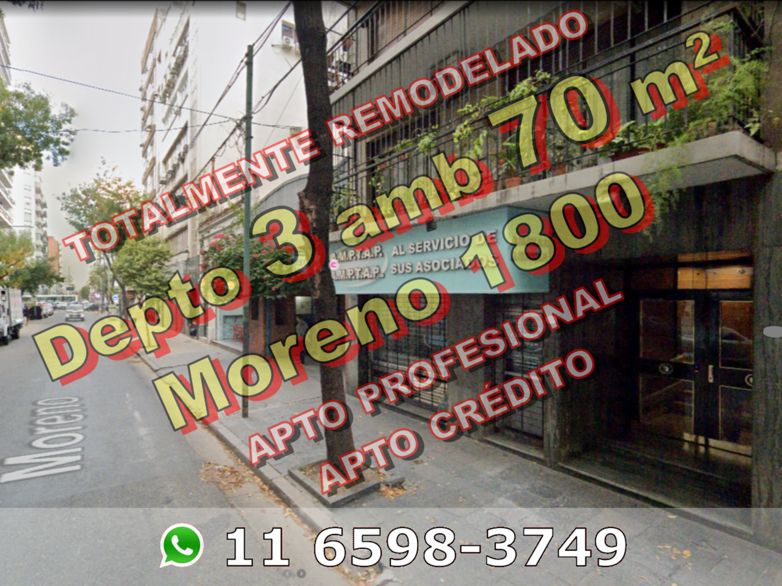 RECICLADO - Departamento en Venta en Congreso (Balvanera) 3 ambientes 70 m2 contrafrente - Moreno 1800