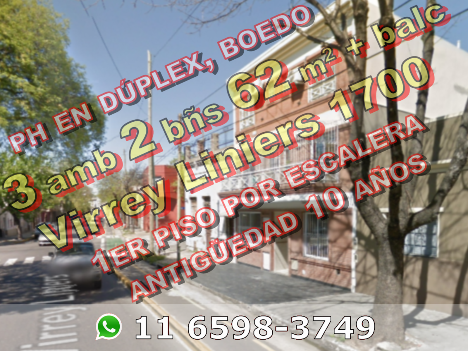 NUEVO, 10 AÑOS - PH en Venta en Boedo, duplex 3 ambientes 2 baños 62 m2 + balcón al frente, 1er piso por escalera - Virrey Liniers 1700