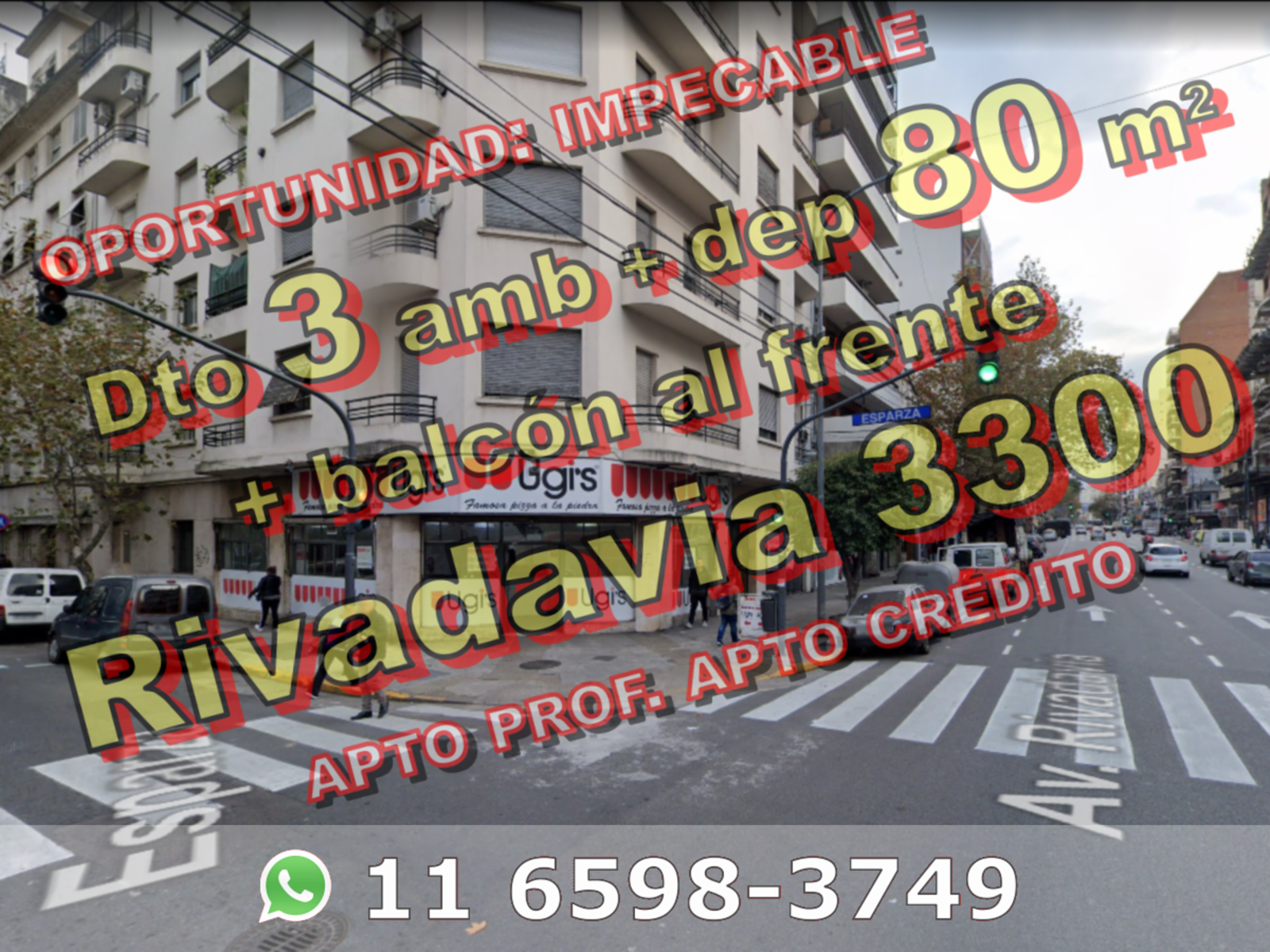 OPORTUNIDAD, IMPECABLE - Departamento en Venta en Almagro, 3 ambientes + dependencia, 80 m2 + balcón al frente - Av Rivadavia 3300