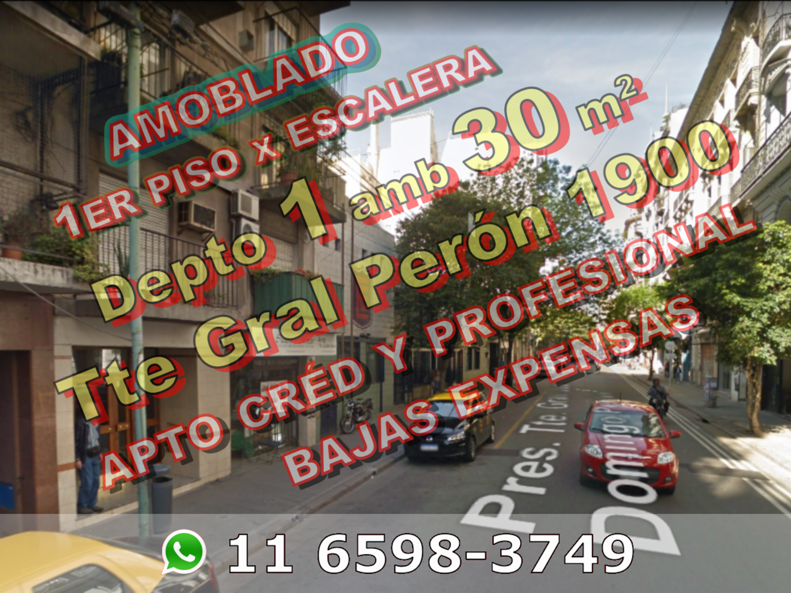 AMOBLADO - Departamento en Venta en Congreso 1 ambiente 30 m2, 1er piso por escalera - Tte Gral J D Perón 1900