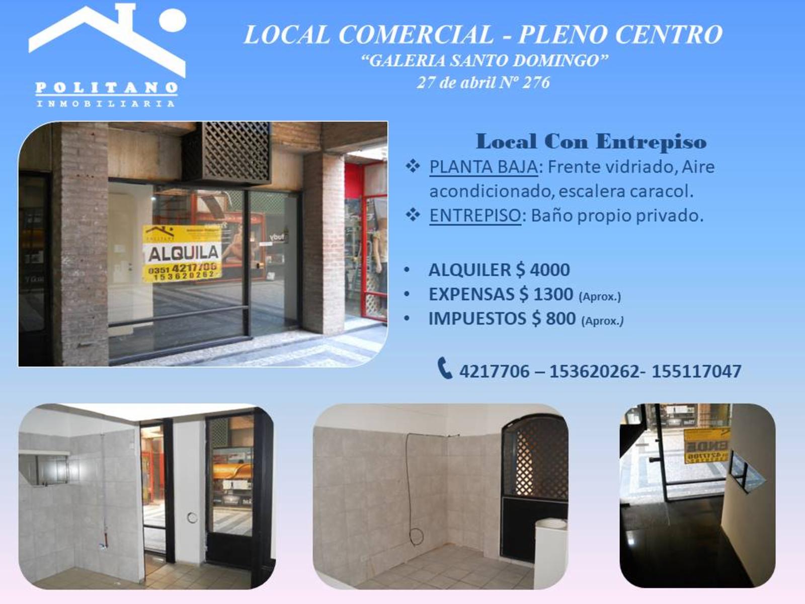 ALQUILO, impecable local zona CENTRO - 1