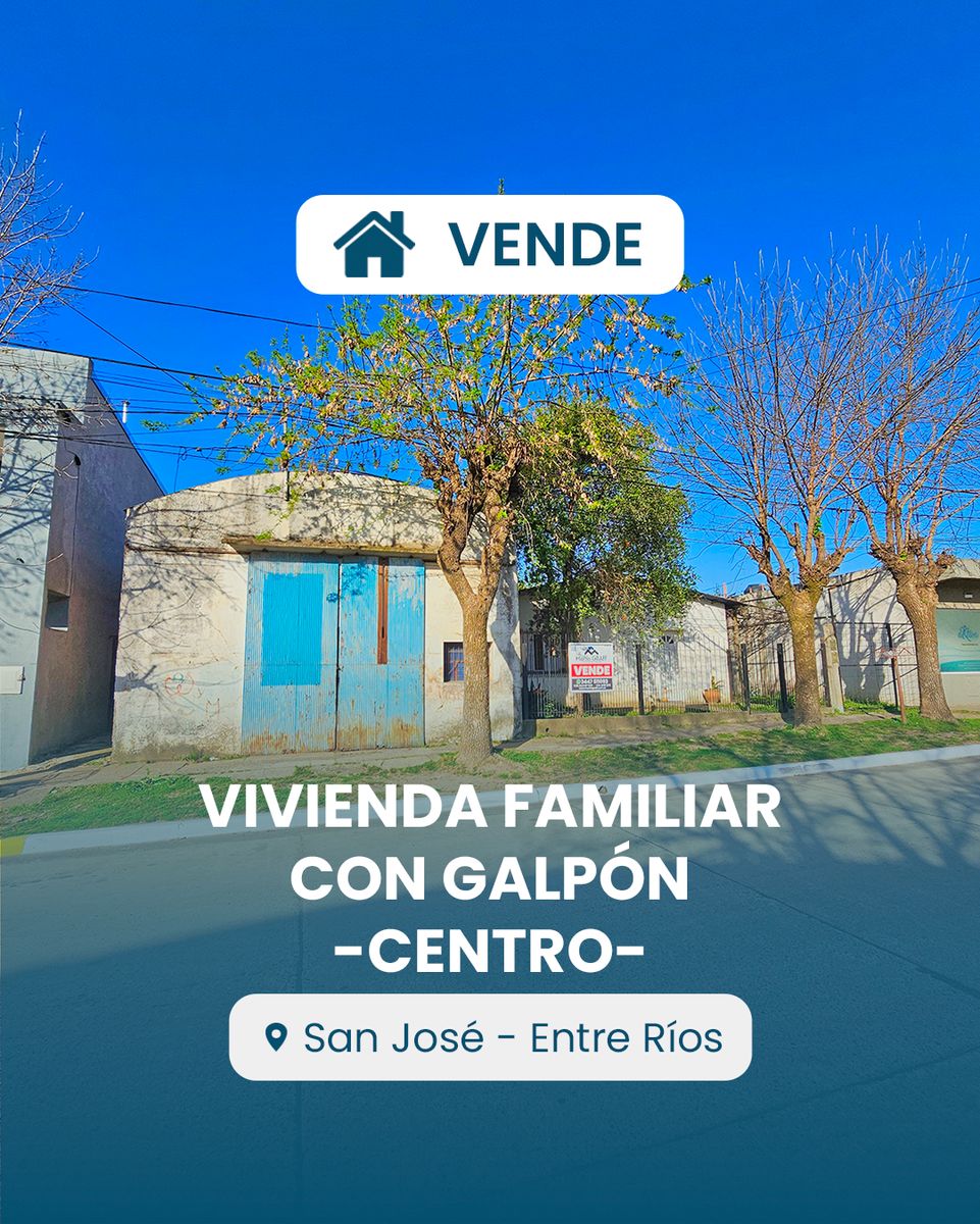 Casa con galpón en venta en el centro de San José . Ideal vivienda y emprendimiento