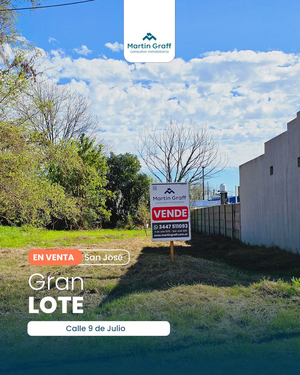 Lote de 500 m² en San José | Calle 9 de Julio - 1
