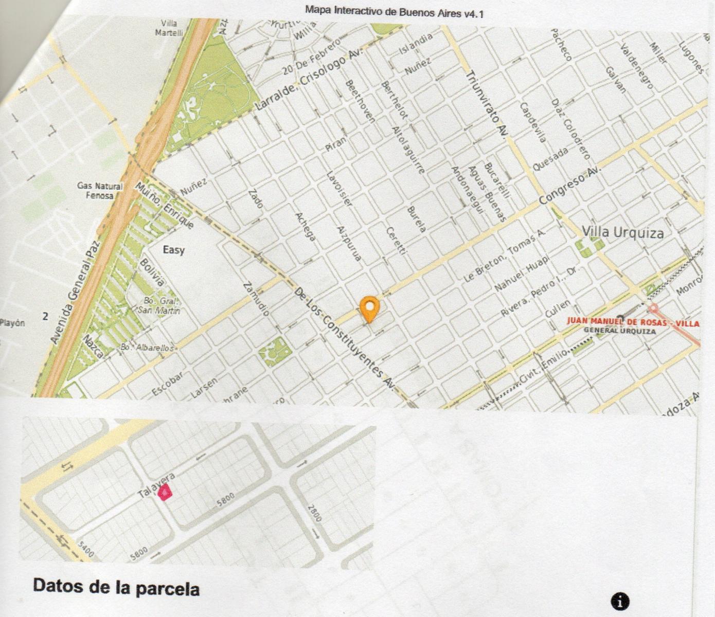 VILLA URQUIZA/ LOTE ESQUINA P/CONSTRUCCIÓN