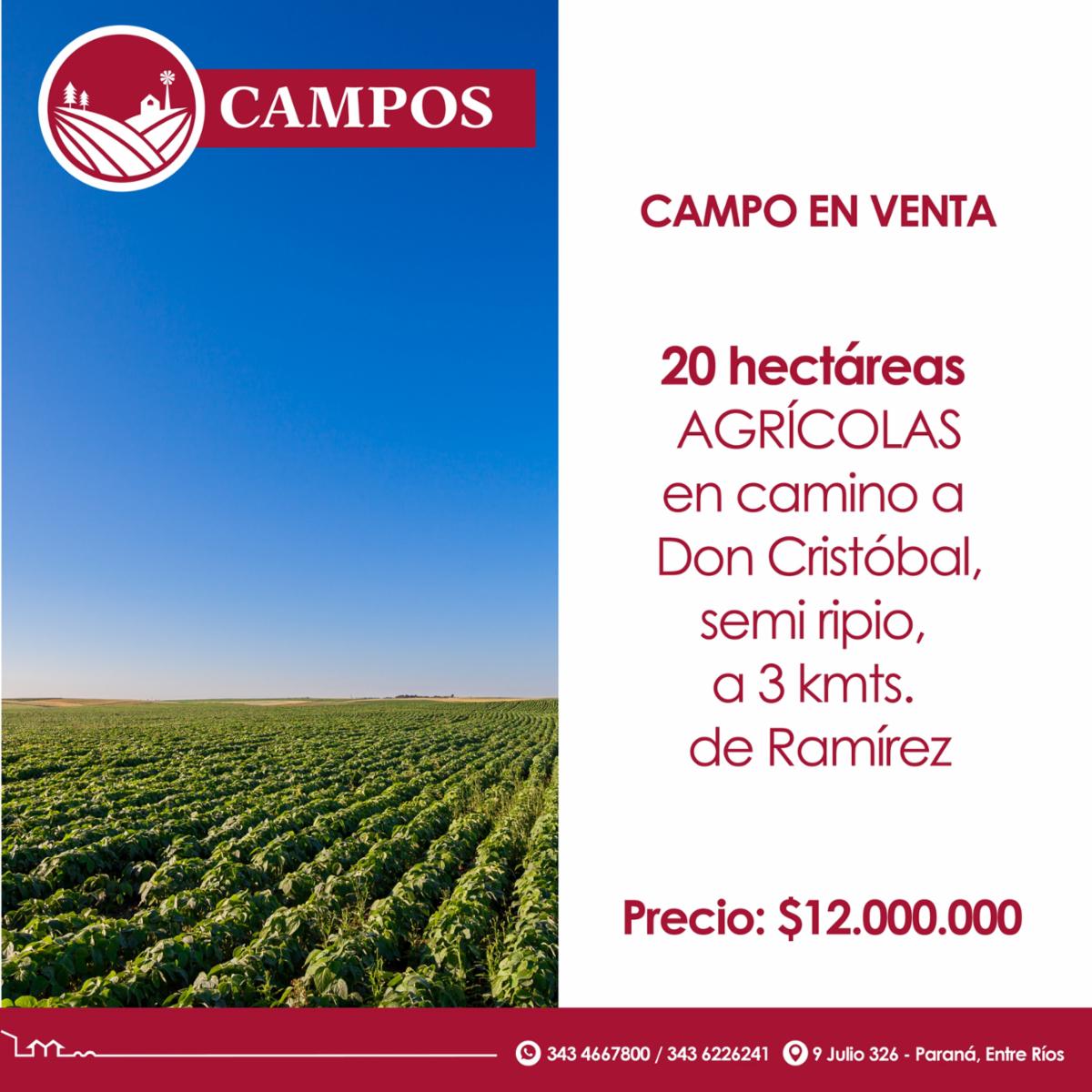 Hectáreas agrícolas en Don Cristóbal