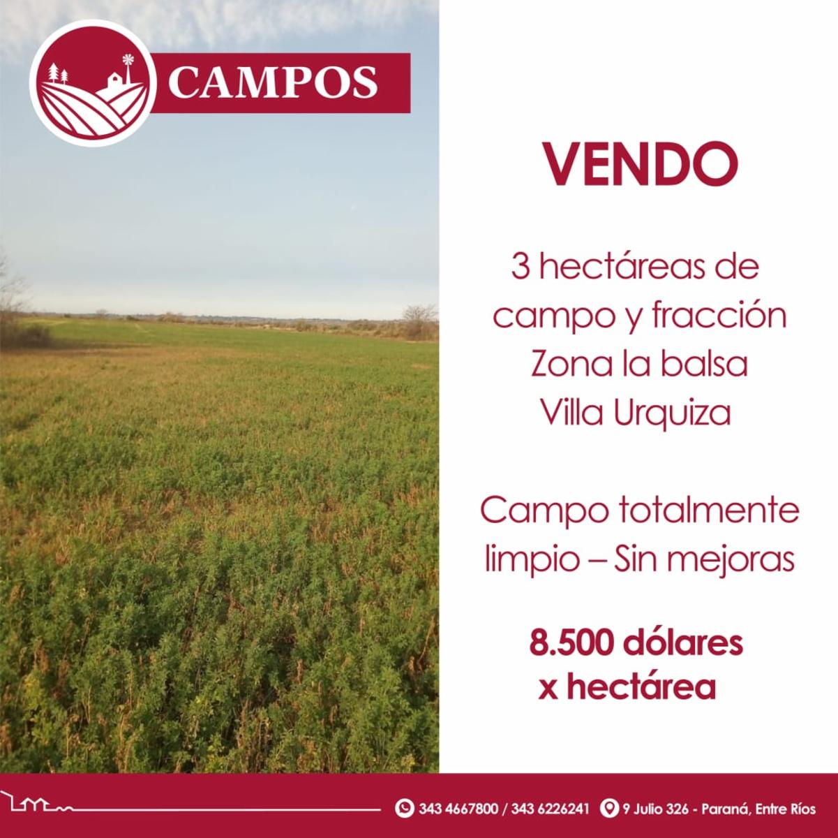 Vendo 3 hectáreas de campo y fracción - 1