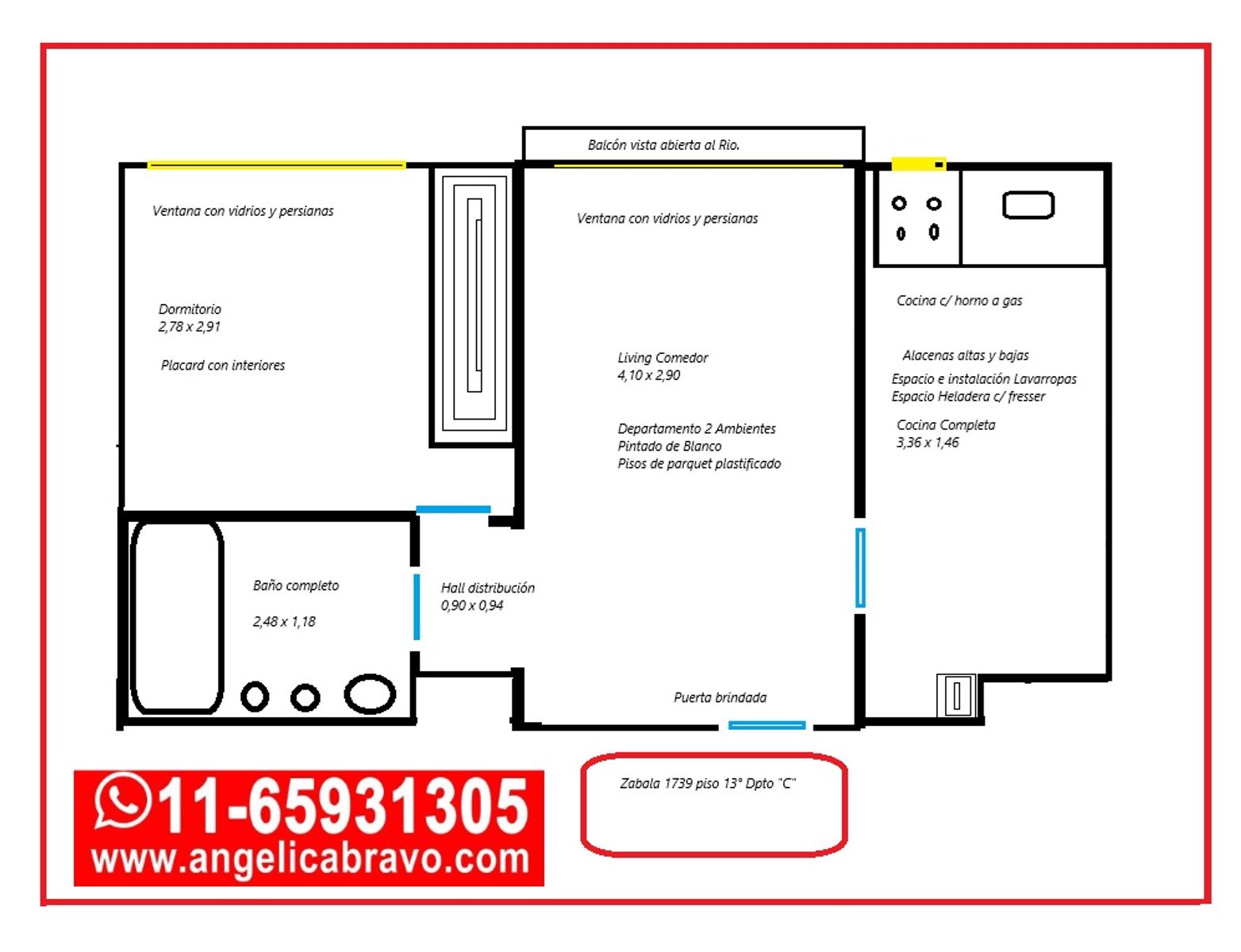 2 ambientes balcón vista abierta - 2