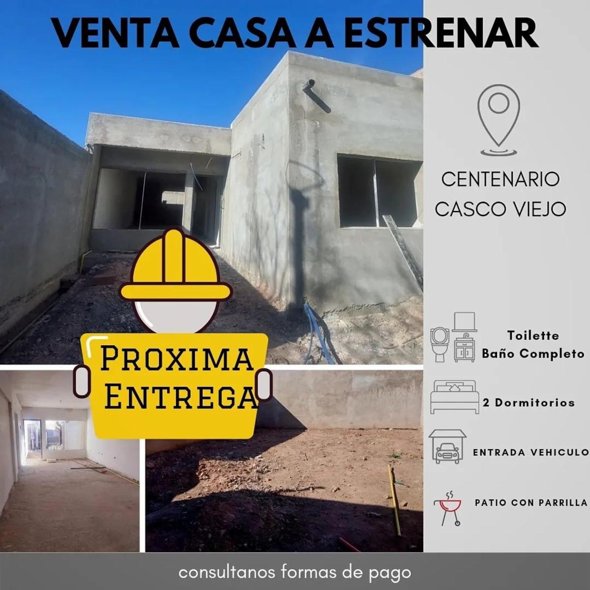 Casa a Estrenar 2 Dormitorios, Patio y parrilla.- Ubicacion Centro Casco Viejo Centenario