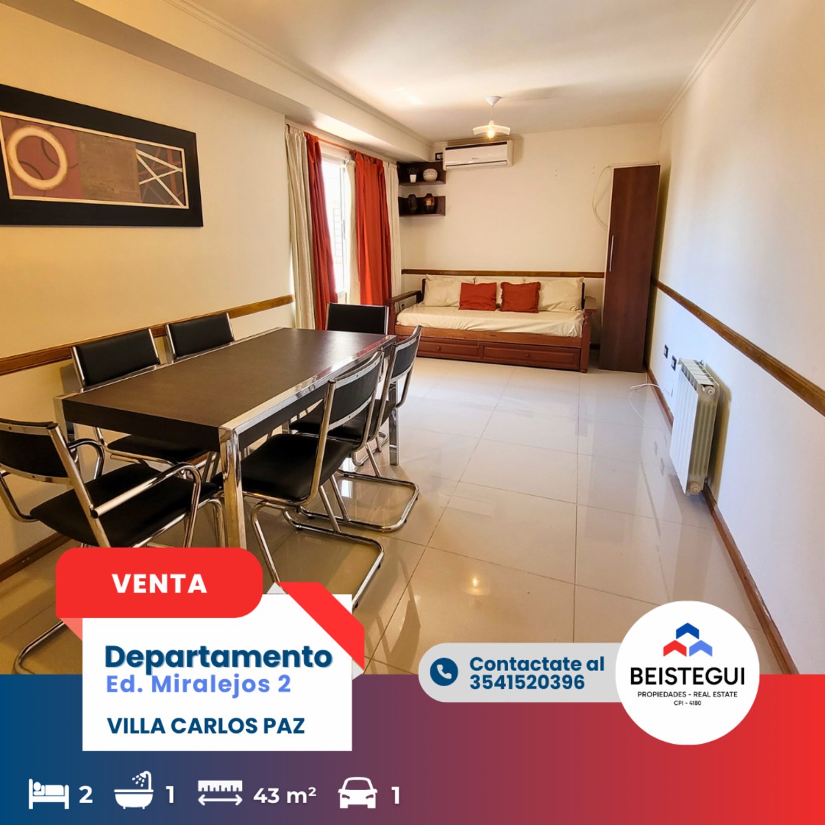 Depto de 2 dormitorios en Miralejos 2, Villa Carlos Paz