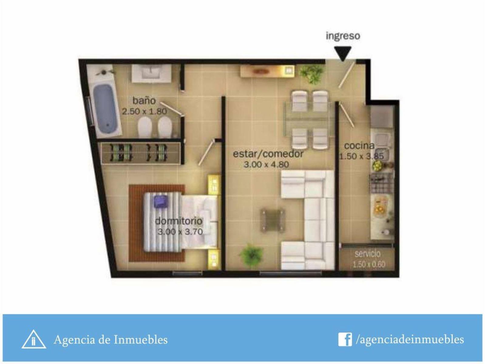 VENDE: Departamento 1 Dormitorio / Complejo Torres H / Con escritura — foto 2