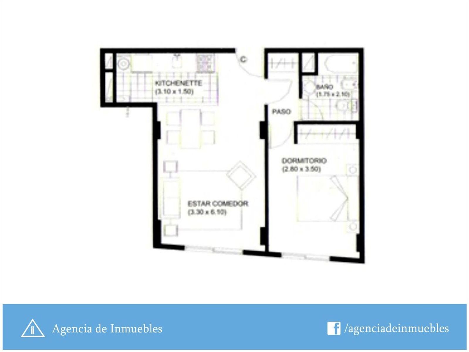 ALQUILA: Departamento 1 Dormitorio con Aire Acondicionado / B° Guemes - 23