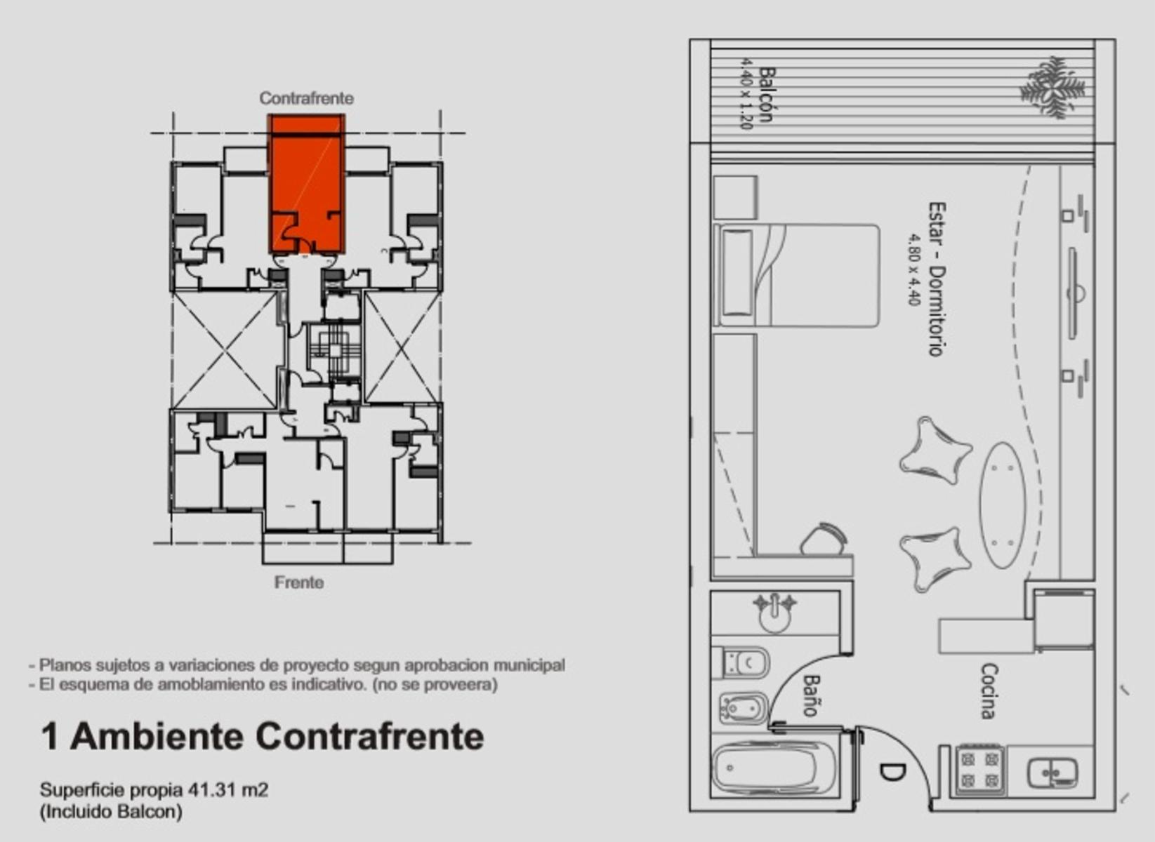 Excelente departamento en Almagro de 1 ambiente a estrenar con cochera (opcional). — foto 6