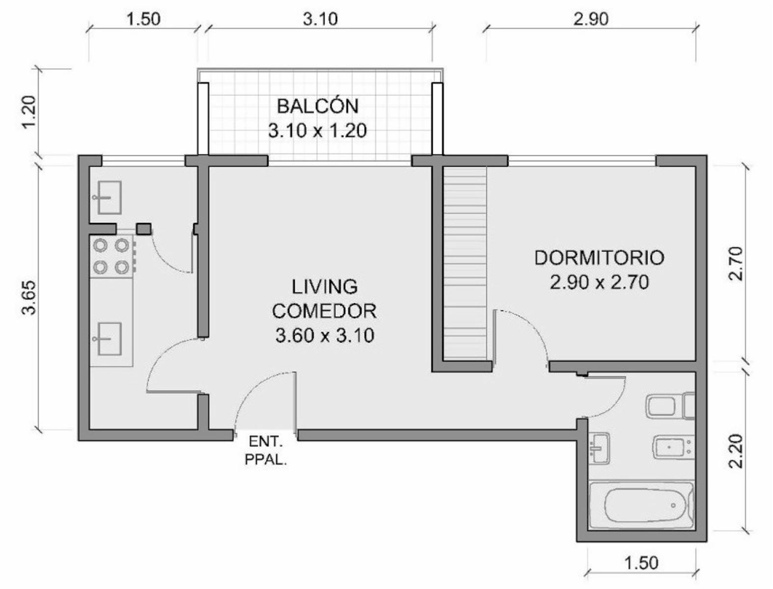 VENTA DEPARTAMENTO 2 AMBIENTES FRENTE BALCON APTO PROFESIONAL BALVANERA ONCE — foto 5