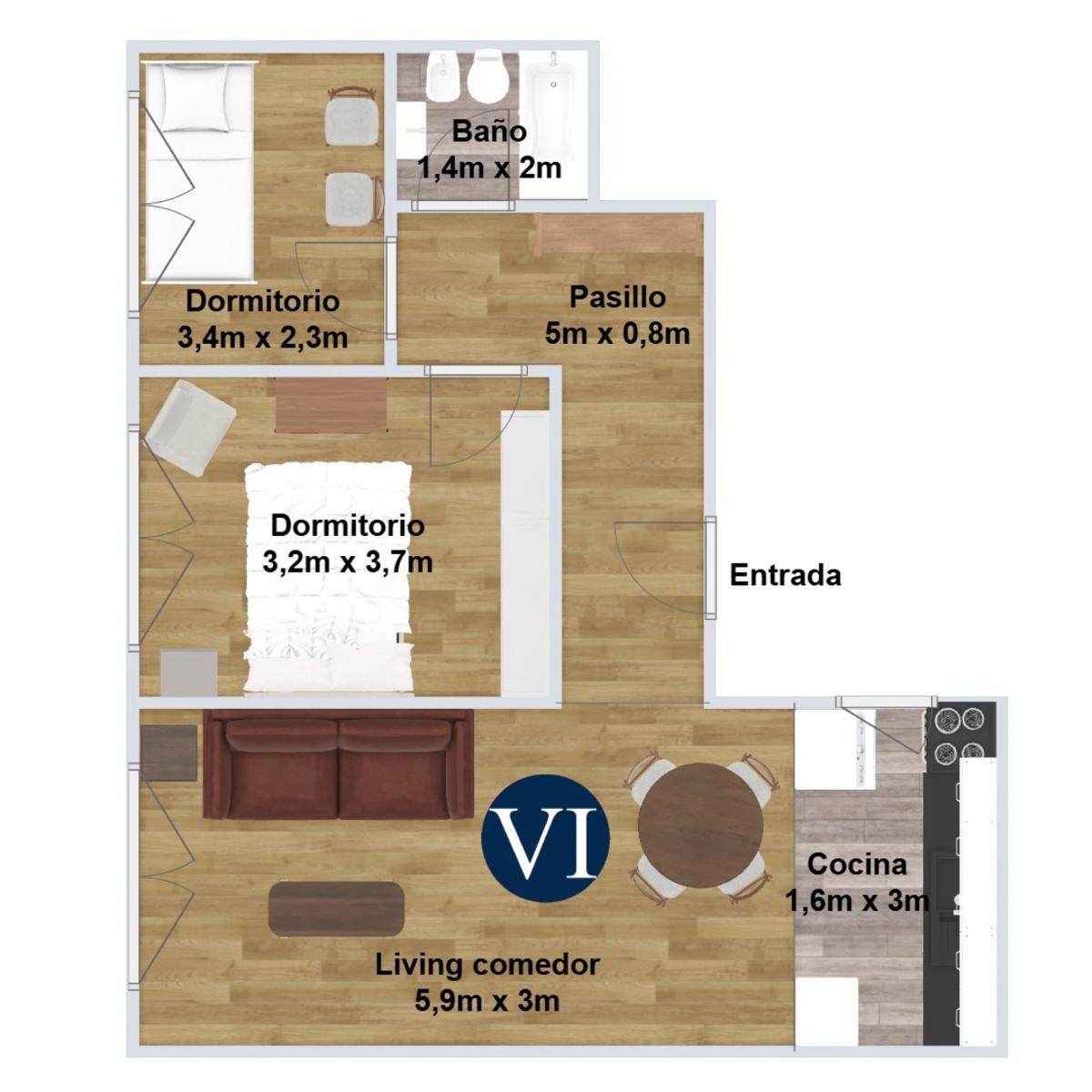 Semipiso 3 ambientes en Recoleta - Reciclado - Frente - Apto profesional — foto 8